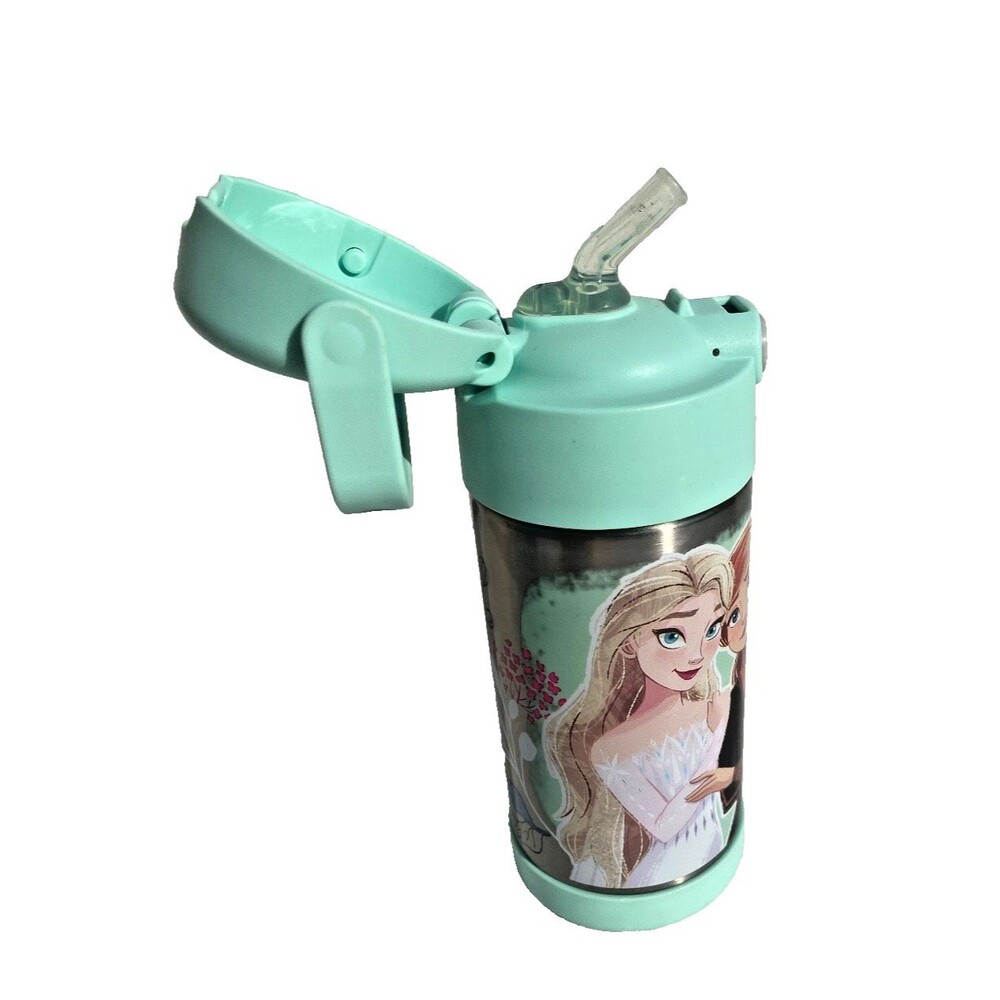 THERMOS FUNTAINER Frozen Elsa & Ana Girl's Water Bottle w/ Straw 12 Oz Insulated